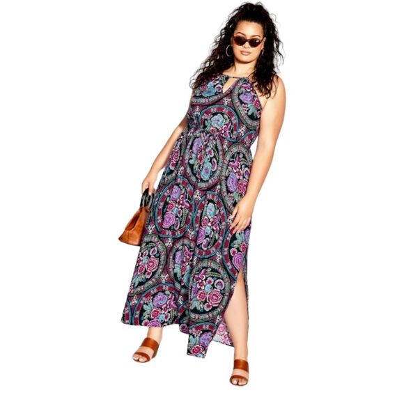 City Chic Folklore floral maxi dress size 14 - Picture 1 of 7